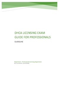 کتاب DHCA LICENSING EXAM GUIDE FOR PROFESSIONALS اثر Professional Licensing Department